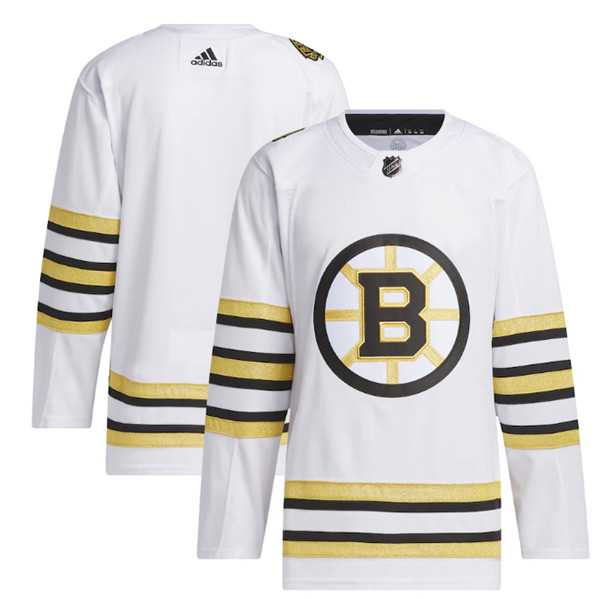 Men%27s Boston Bruins Blank White 100th Anniversary Primegreen Stitched Jersey Dzhi->calgary flames->NHL Jersey